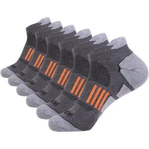 Mens Athletic No Show Socks 6 Pack Cushioned Low Cut Running Sports Ankle Socks